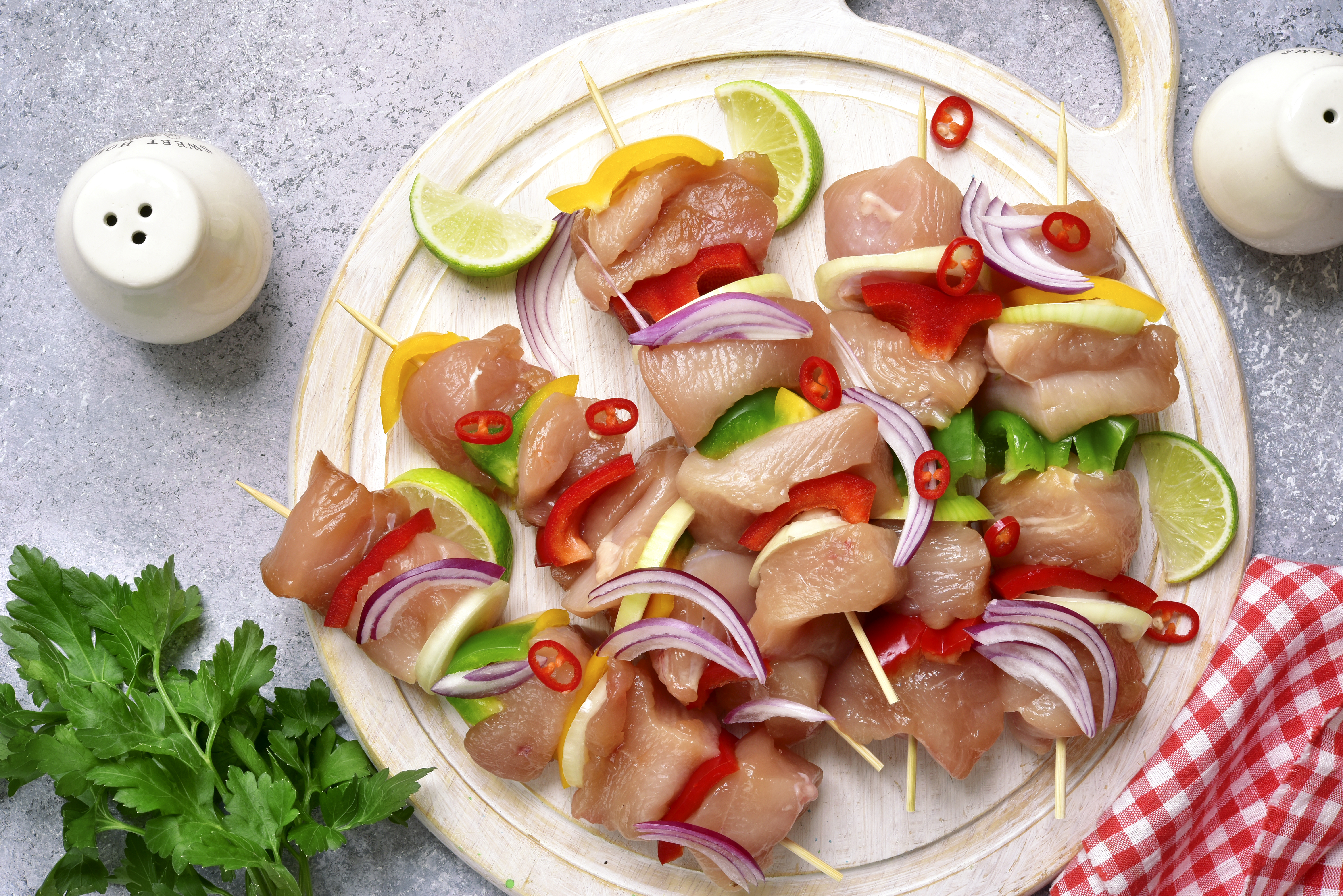 Preparing Chicken Skewers